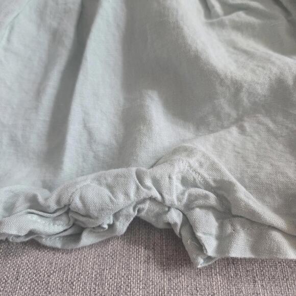 Mayoral 6-9 Month Baby Romper Lagoon Linen Cotton Blend Embroidery Buttons - Picture 5 of 7